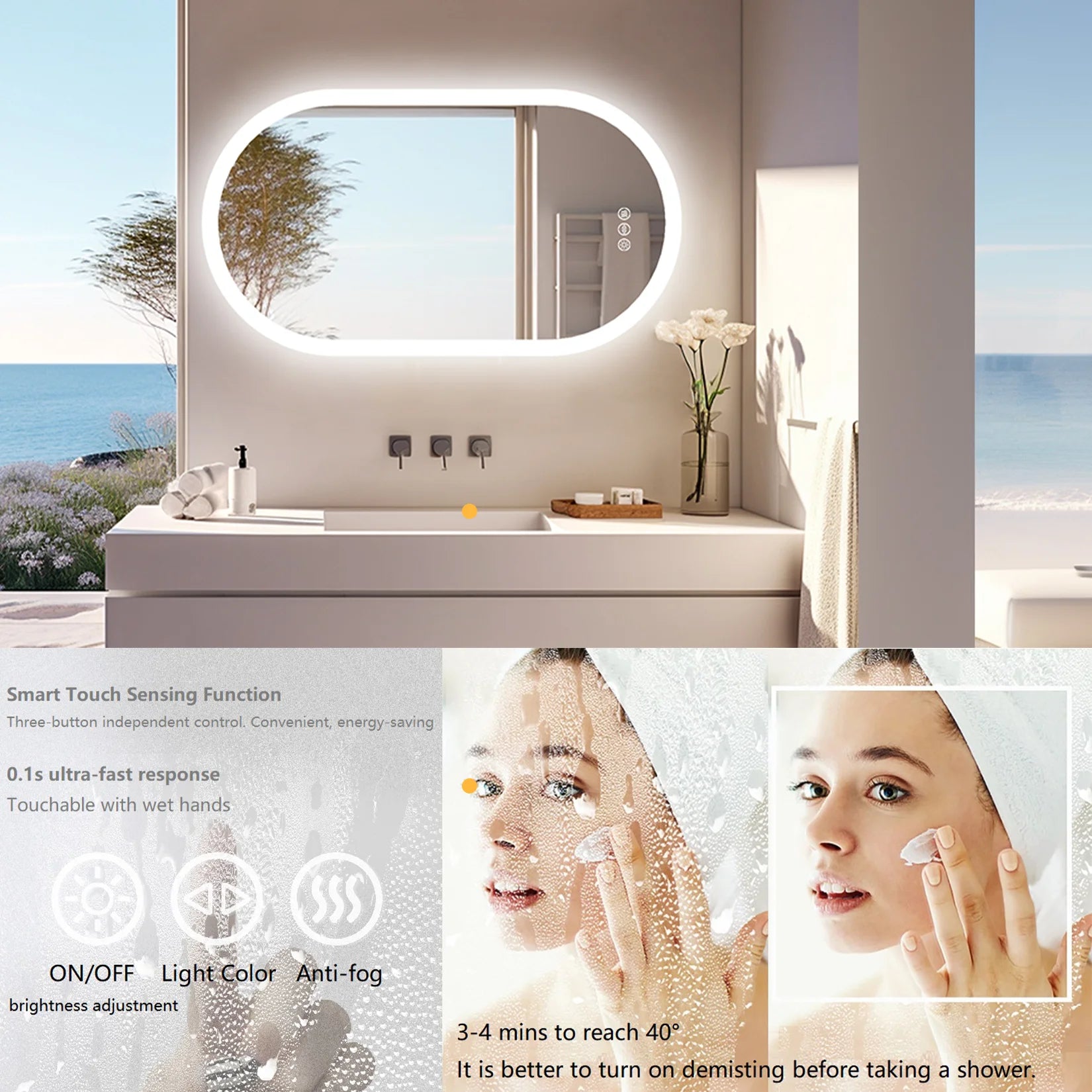 Elegant Oval LED Bathroom Mirror™
