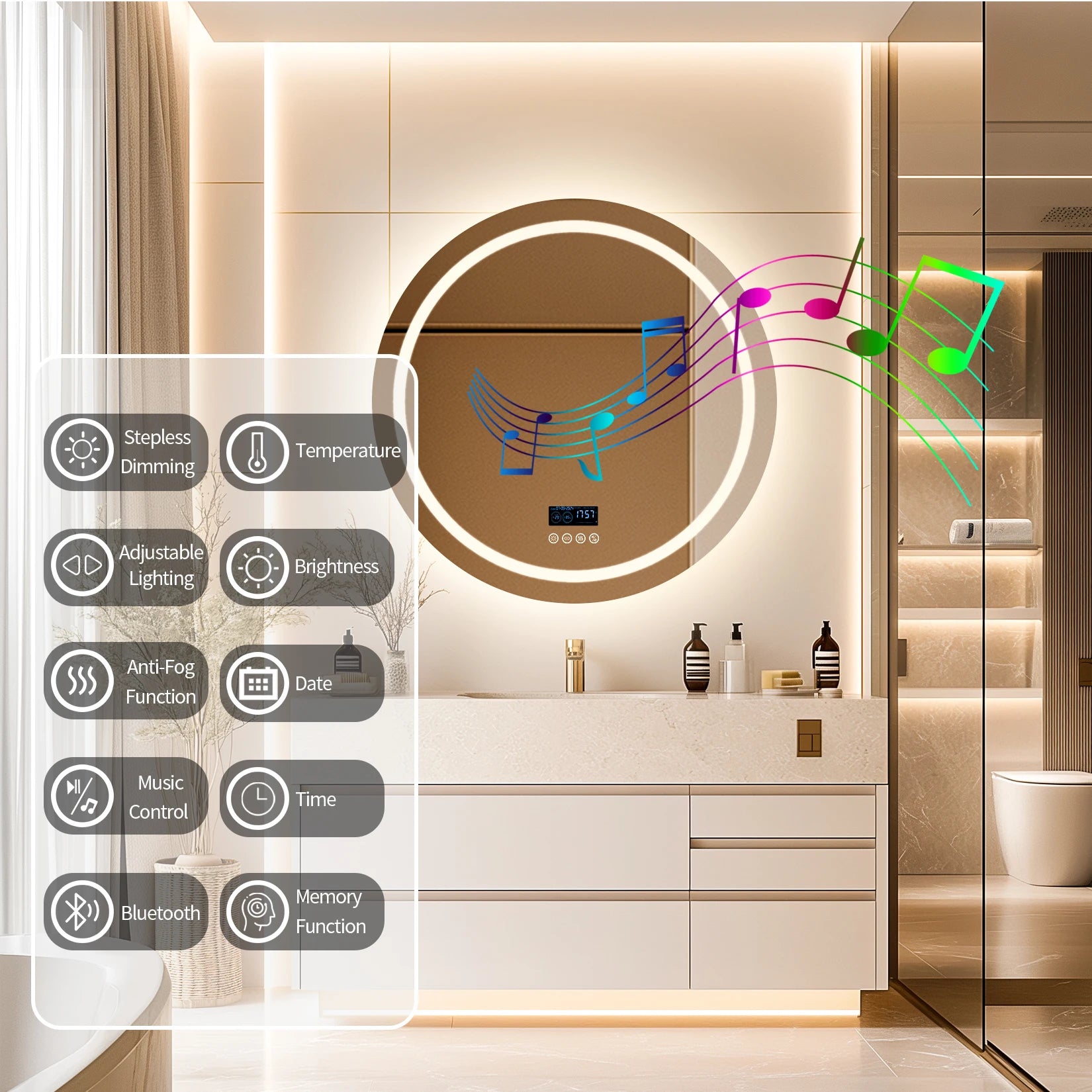 Illuminated Bluetooth Bathroom Mirror™