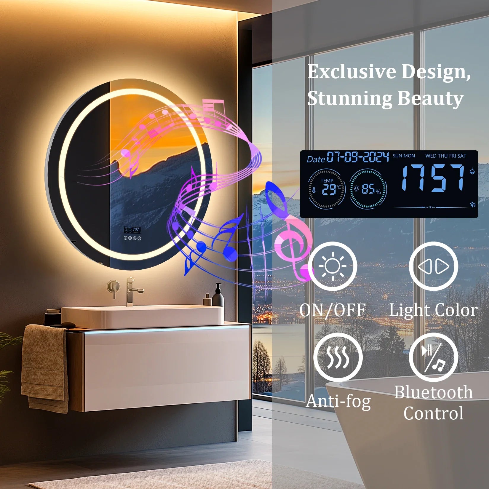 Illuminated Bluetooth Bathroom Mirror™